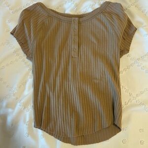 american eagle cropped henley top